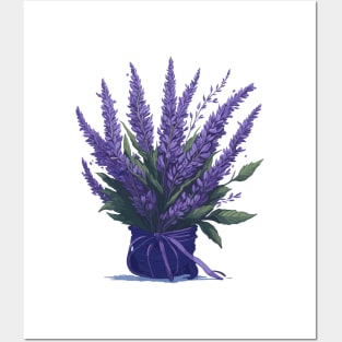 Lavender bouquet in a vase. Posters and Art